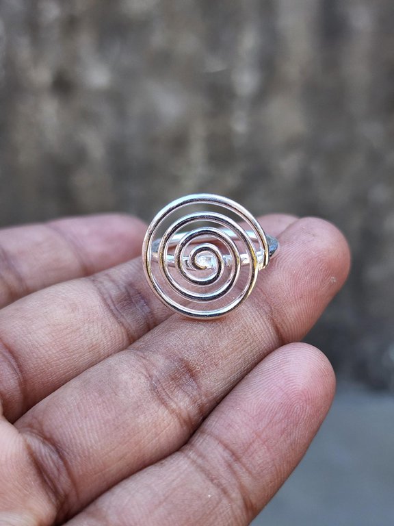 Silver Stacking Ring, Minimalist Spiral Wire Wrapped 2mm Band, Adjustable Open Wrap Ring