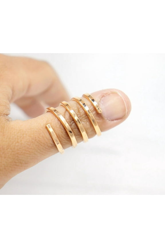 Spiral Splint Rose 14k Rose Gold Fill Trigger Finger Splint Ring • Adjustable Mallet Finger Ring • Elegant Arthritis & EDS Support Splint