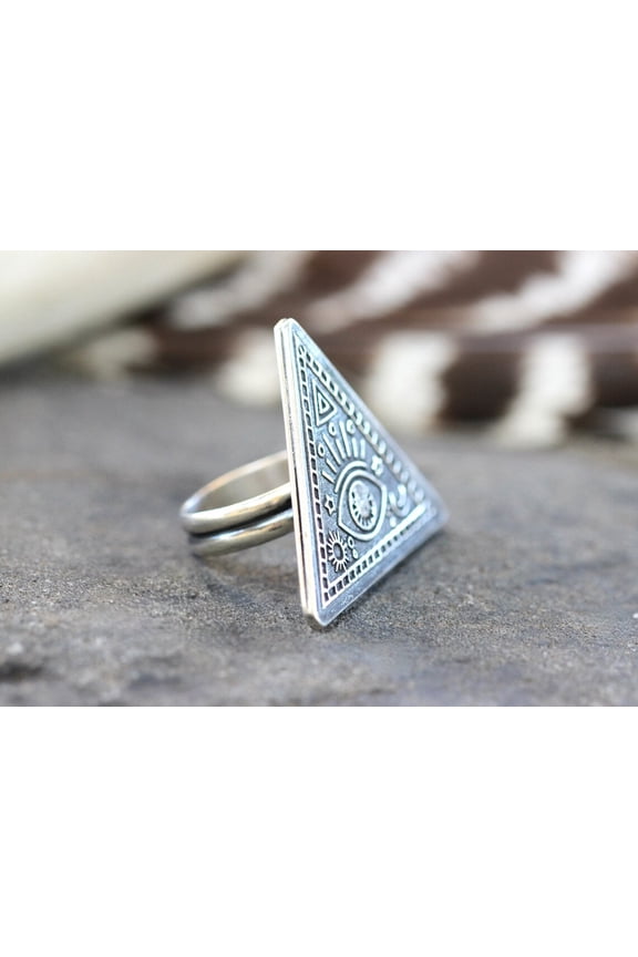 Sterling Silver Evil Eye Ring Handcrafted All Seeing Eye Design, Celestial Jewelry, Spiritual Protection, Durable Fashion Witch Ring