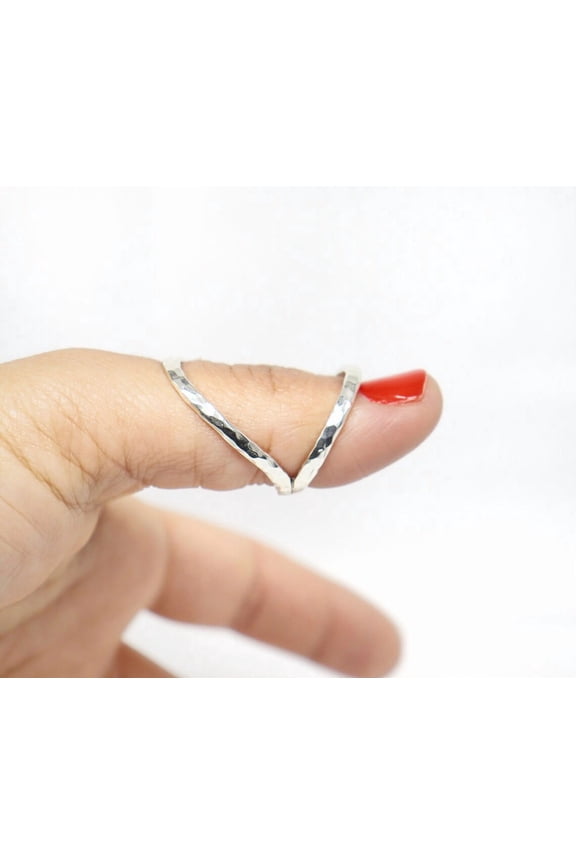 Sterling Silver Hammered Swan Neck Splint Ring for PIP & DIP Joints | Adjustable Swan Ring Splint for RA Rheumatoid Arthritis, Mallet Finger & EDS | Handmade 925 Silver Therapy Ring