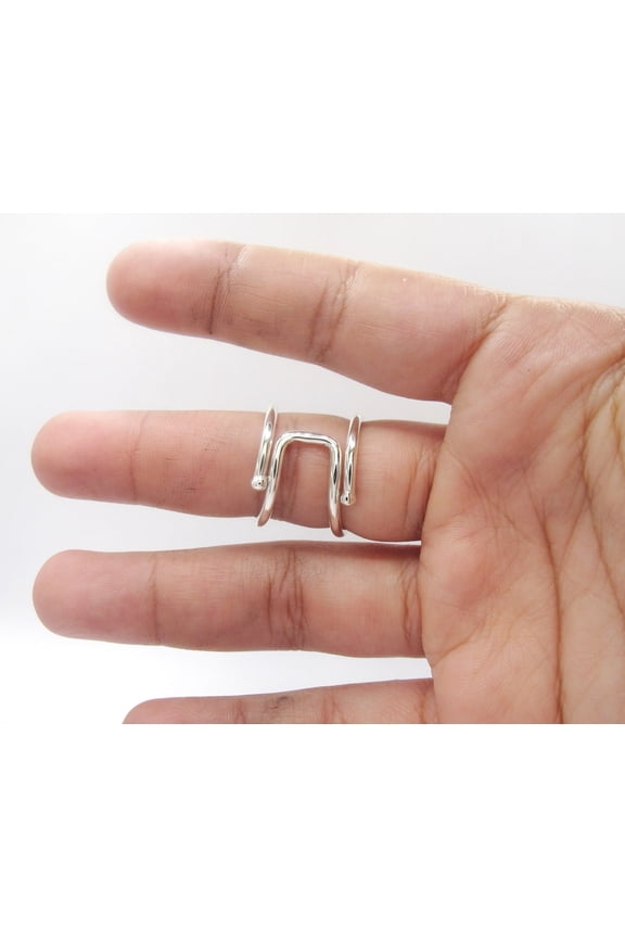 Sterling Silver Splint Ring by Evabelle Jewelry • Mallet Finger, Boutonniere & Lateral Deviation Finger Splint • Adjustable Medical Support Ring