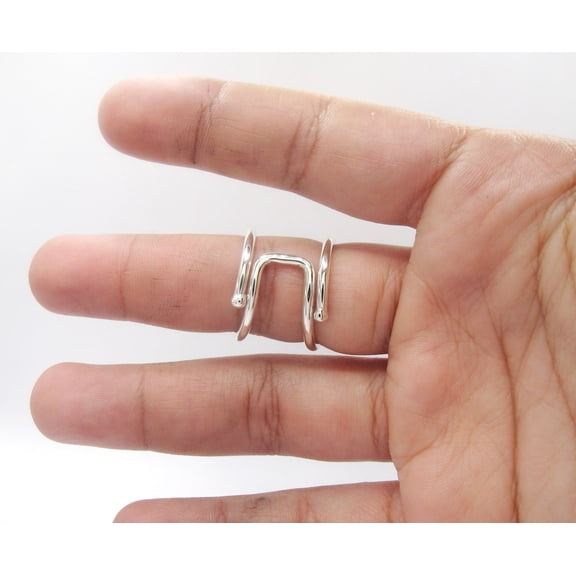 SS DESIGNS Sterling Silver Splint Ring by Evabelle Jewelry Mallet Finger, Boutonniere & Lateral Deviation Finger Splint Adjustable Medical Support Ring