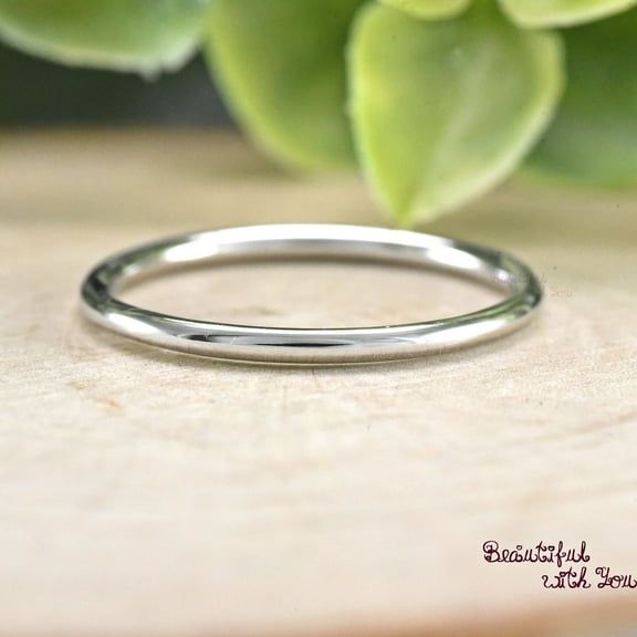 SS DESIGNS Thin Thumb Ring, Silver Wedding Band, Unique Rounded Design Minimalist Ring, Womens Silver Ring, Skinny Stackable Ring, Simple Ring