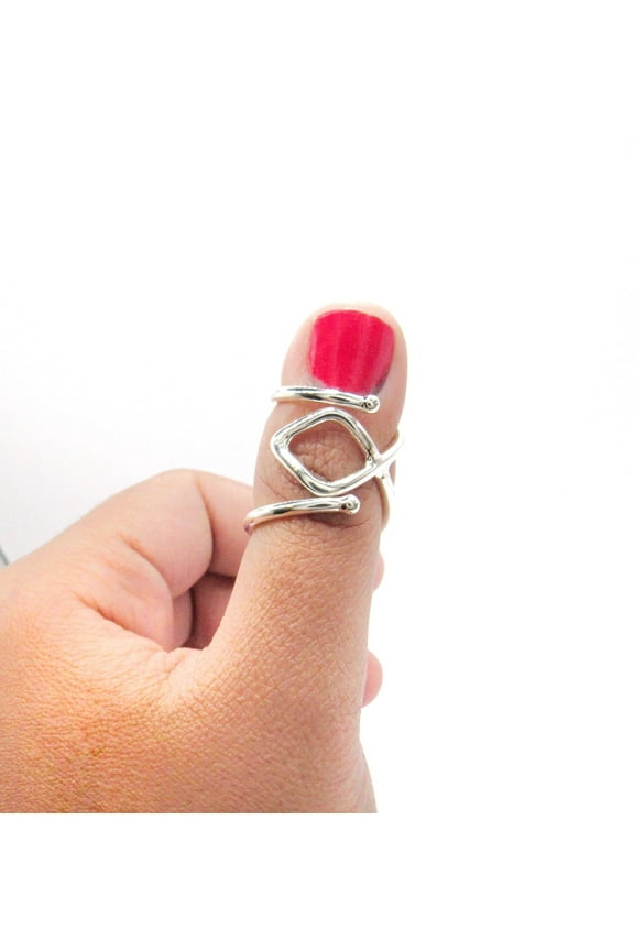 Zzz Sterling Silver Trigger Finger Ring Splint • Boutonniere & Thumb Joint Support Ring • Adjustable Arthritis & EDS Splint Ring