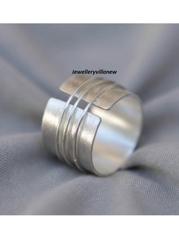 adjustable silver ring, Handmade Wire Wrap Open Cuff Fashion Jewelry