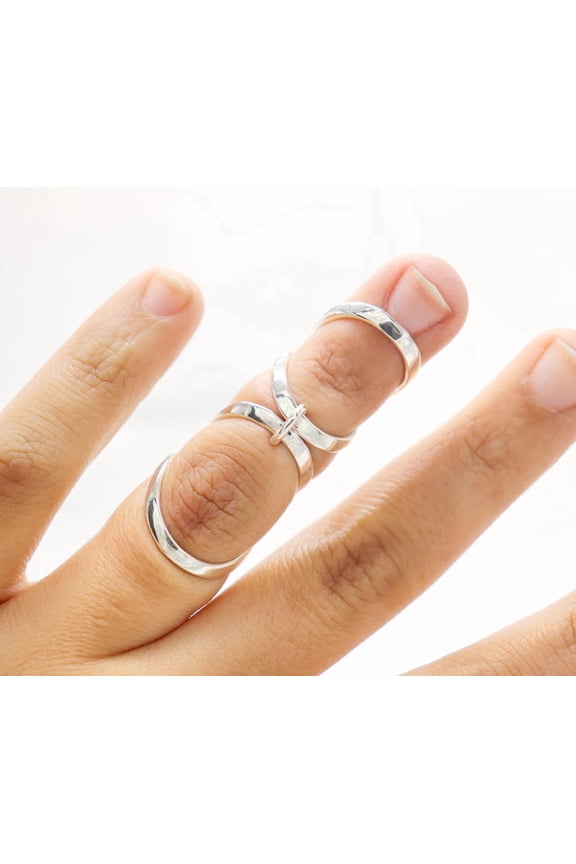 adjustable silver ring, Minimalist Twist Fashion Band, Open-Ended Stackable Ring