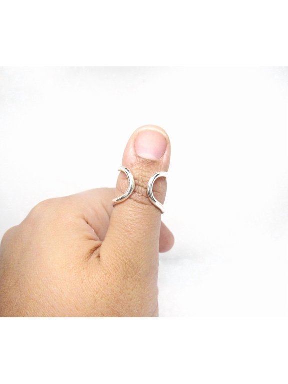 adjustable silver ring, Organic Open Ended Curve Band for Everyday Stacking