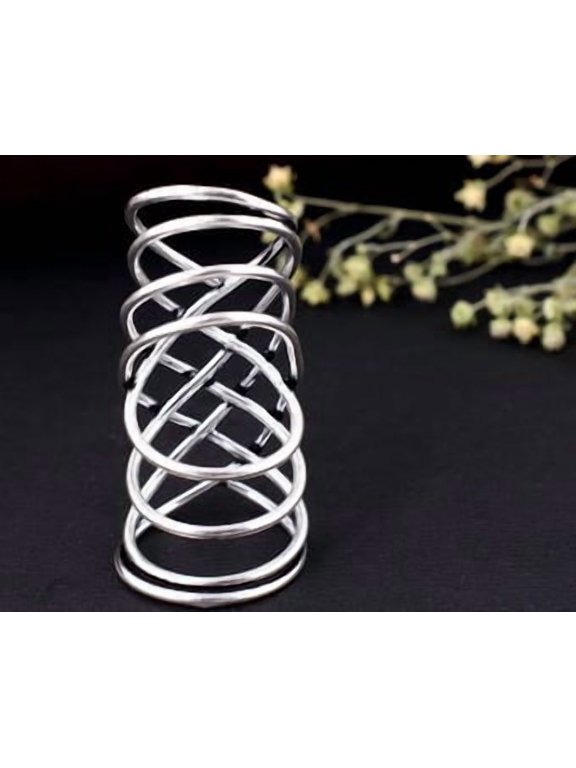 adjustable silver wire ring, Open Wrap Band with Minimalist Artisan Design