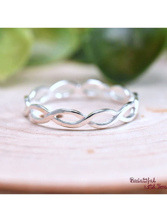 celtic braided silver ring, Woven Knot Band Ring, Handmade Lightweight Accessory