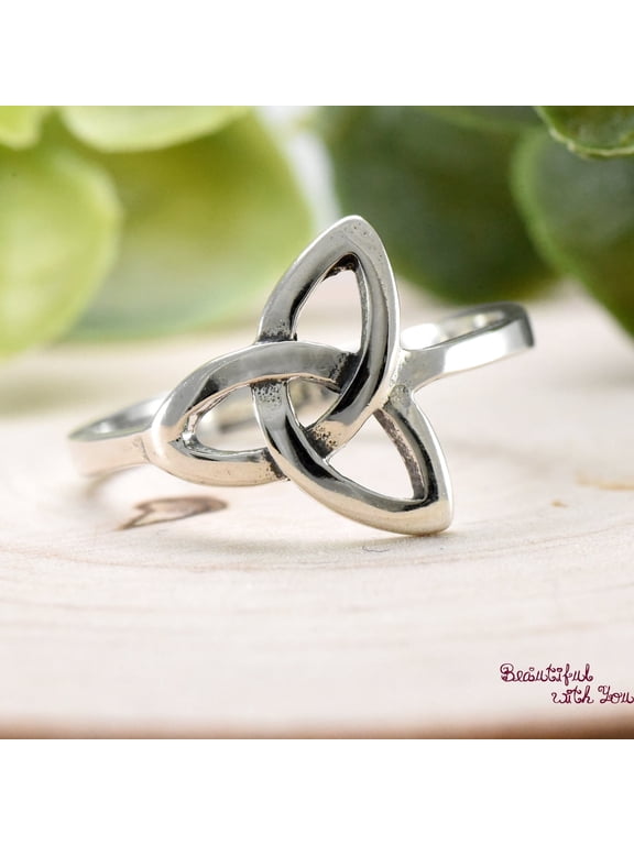 celtic trinity knot ring, Openwork Triquetra Design with Irish Heritage for Fashion