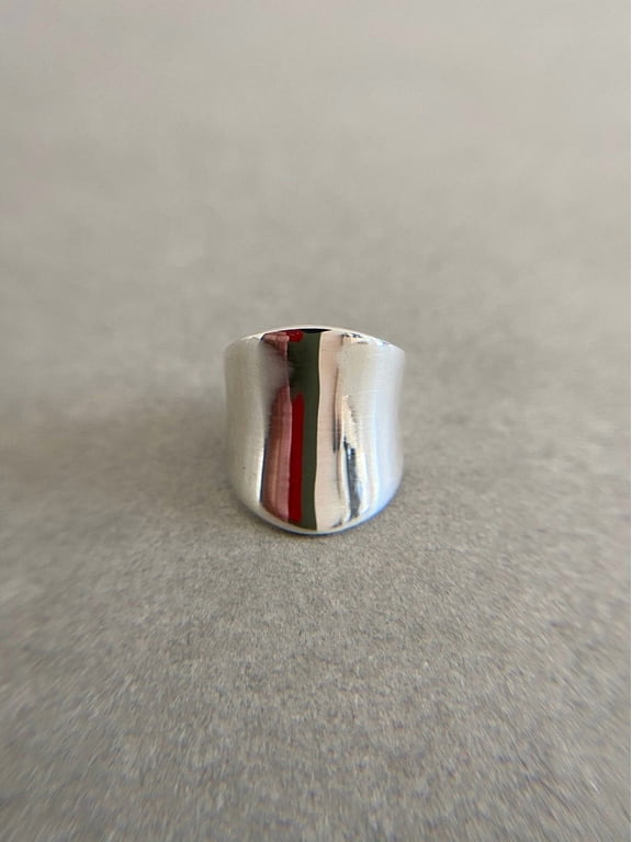chunky silver band ring, Wide Statement Band with Polished High Shine, 10mm