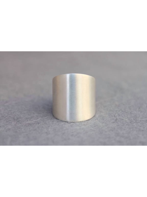 chunky silver ring, 12mm Wide Shield Band, Matte Brushed Geometric Design