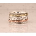 SS DESIGNS fidget jewelry band 8mm Spinner Ring with Three-Tone Matte ...