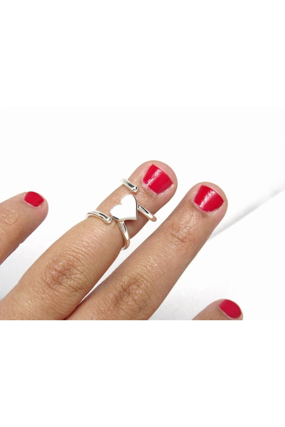 heart shaped ring, Dainty Wire Wrap Open Band Adjustable Fashion Ring