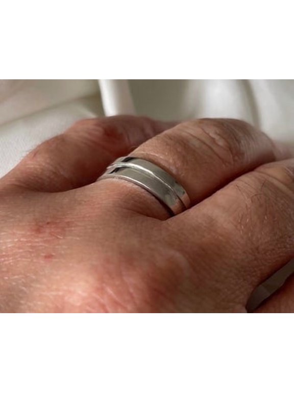 men silver ring, Classic Minimalist Style Plain Band with Smooth Rounded Profile