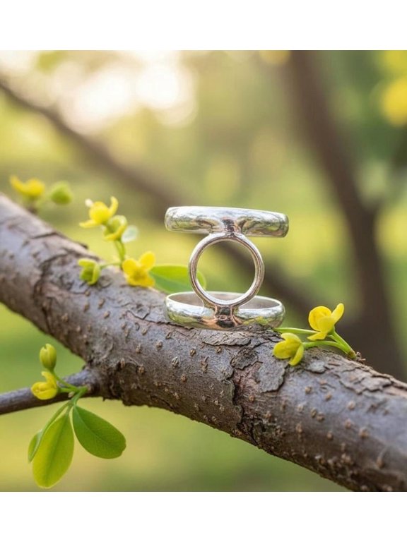 minimalist silver open ring, Geometric Circle Fashion Jewelry, Polished