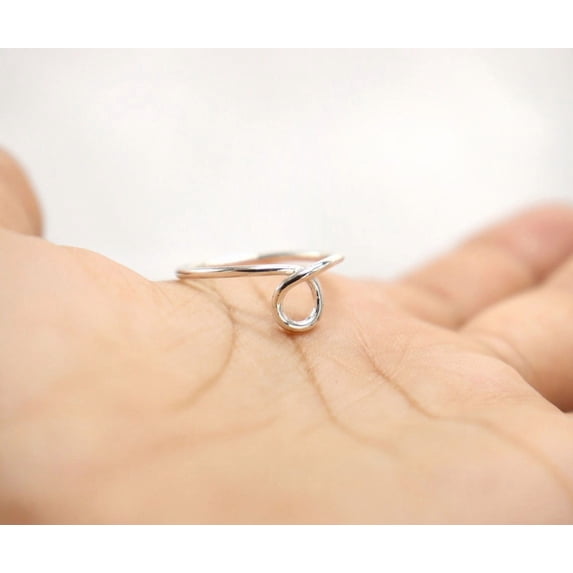 Silver Pickup Rings SS DESIGNS minimalist silver ring, Thin Looped Swirl Band, Polished ...