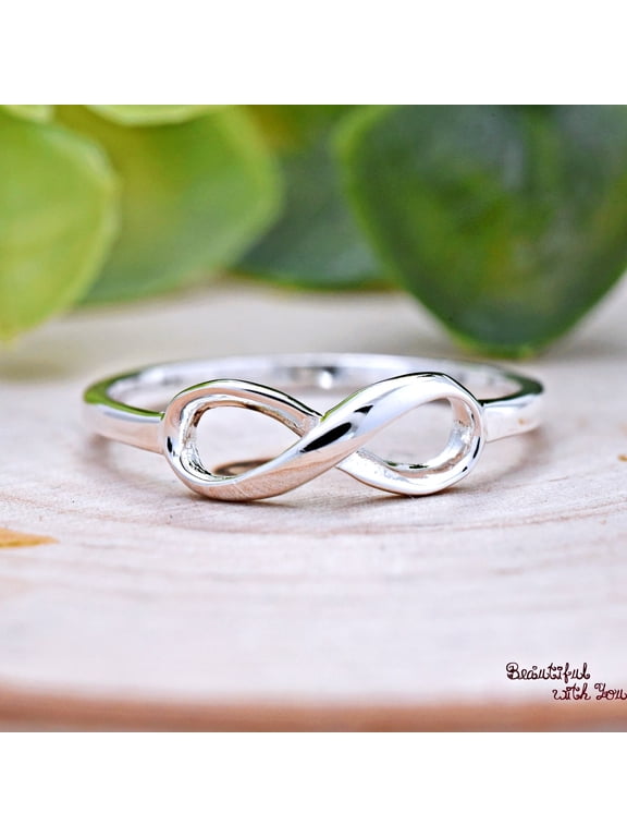 silver infinity ring, Dainty Minimalist Stackable Band Fashion Jewelry