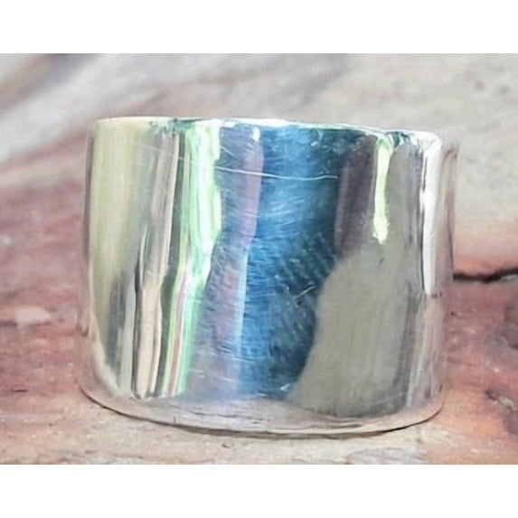 Silver Pickup Rings SS DESIGNS silver plated band ring Wide Polished Minimalist Smooth ...