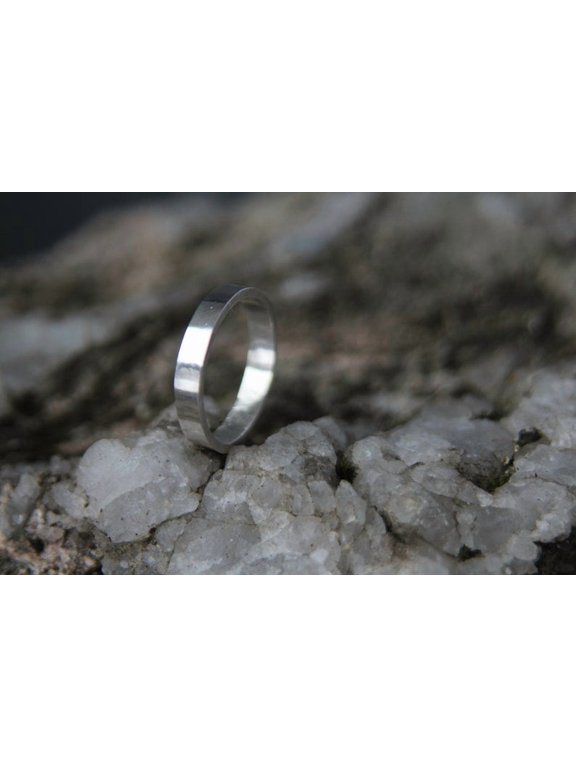 silver plated stackable ring, 3mm Polished Minimalist Band, Artisan Jewelry