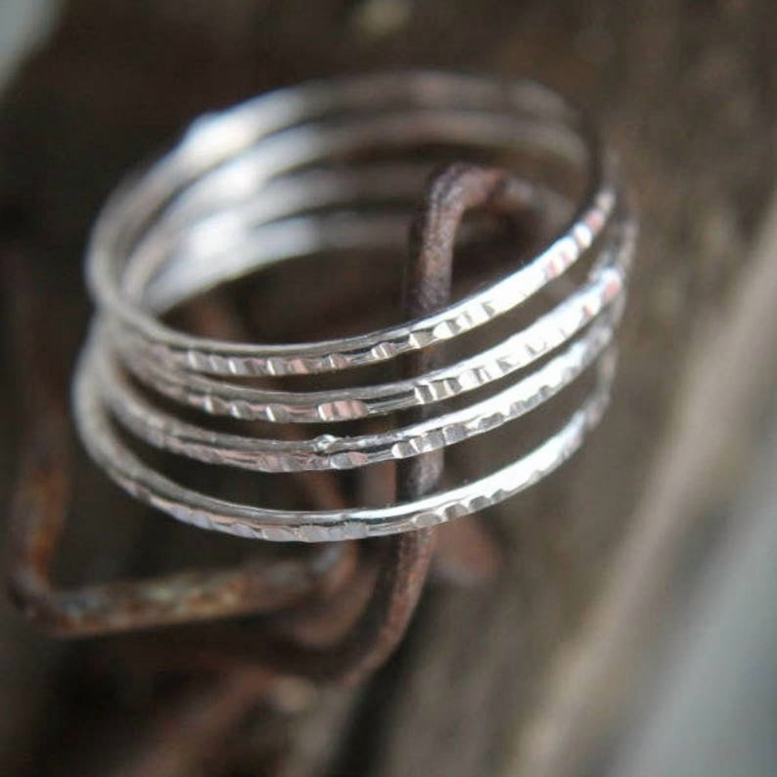 Minimalist Stackable Rings SS DESIGNS silver stackable rings Open Textured Thin Bands for ...