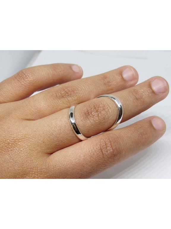 silver swan ring Adjustable Open Band with Polished Metal Silhouette