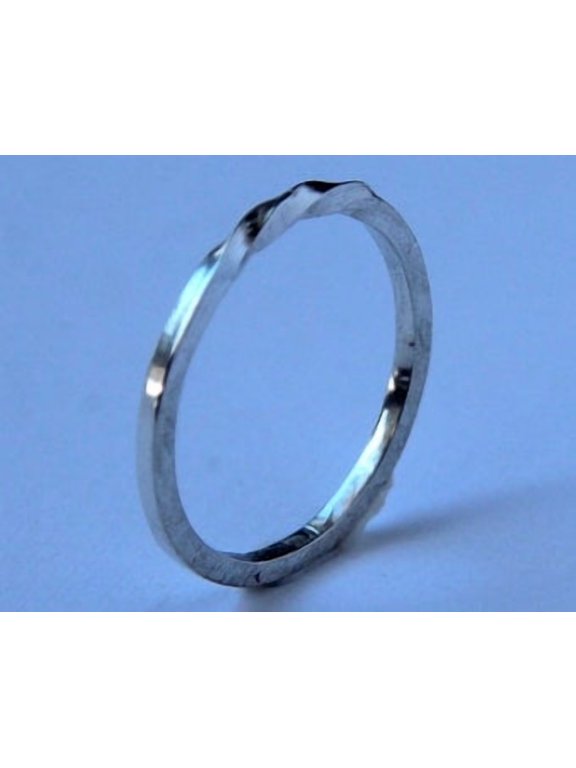 silver twist ring Artisan Handmade Square Band for Everyday Fashion and Modern Style