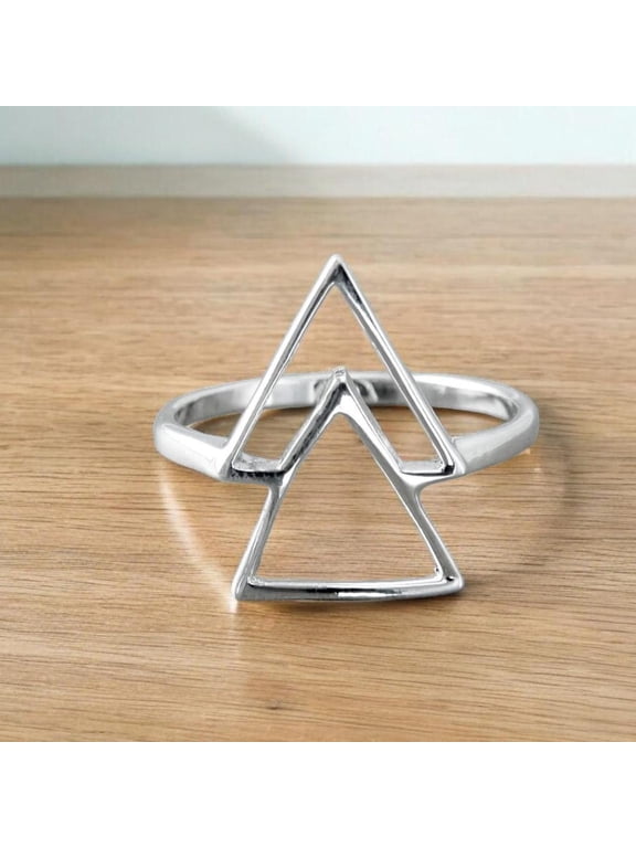 silver v shape ring, Minimalist Chevron Band Ring for Everyday Fashion