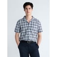 thumbnail image 1 of Free Assembly Men's Plaid Cotton Dobby Camp Shirt with Short Sleeves, Sizes XS-3XL, 1 of 8