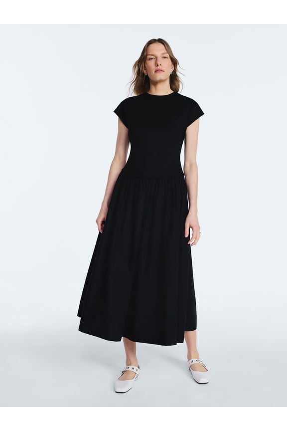 Women’s Maxi Dress with Short Dolman Sleeves, Sizes XS-4X