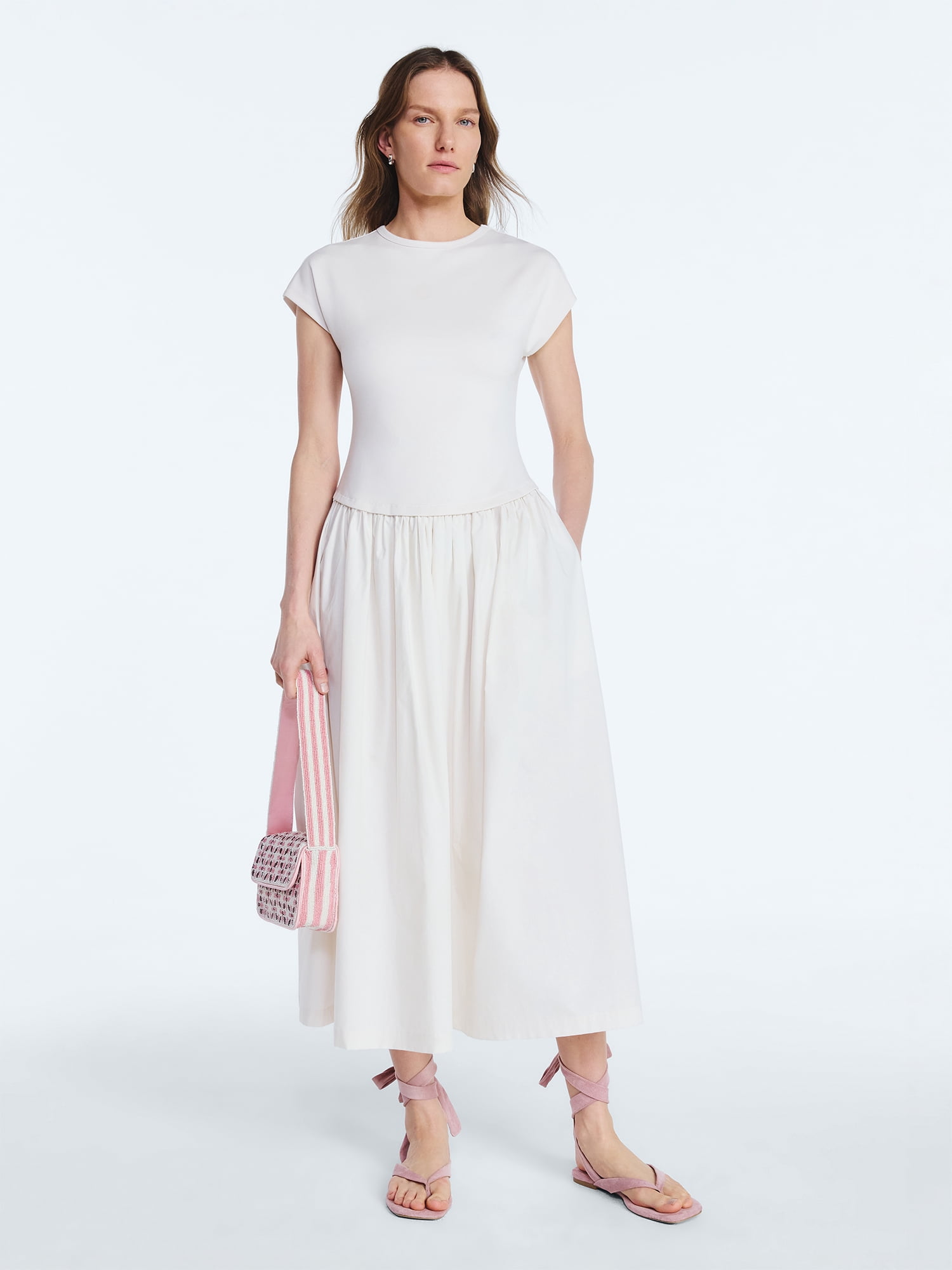 Scoop Women’s Maxi Dress with Short Dolman Sleeves, Sizes XS-4X