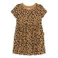 thumbnail image 1 of Garanimals Toddler Girl Short Sleeve Printed Dress with Patch Pockets, Sizes 18M-5T, 1 of 3