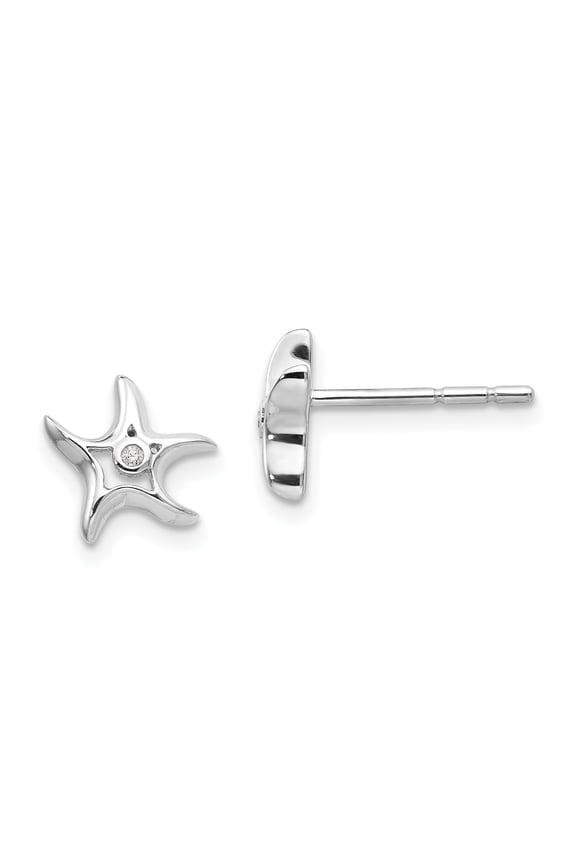 SS Diamond Starfish Post Earrings QW411
