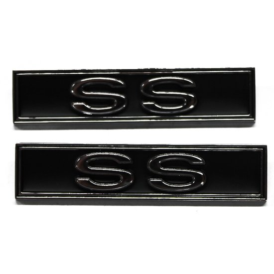 Door Panel Emblems Pair, High-Quality Reproduction Interior Trim Badges, Exact Factory-Style Design, Durable Construction, Direct Replacement Set, Compatible with 70-72 Chevelle SS