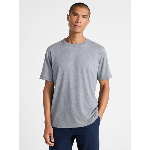 Free Assembly Men’s Everyday Cotton Tee with Short Sleeves, Sizes S-3XL