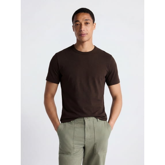 Free Assembly Men's and Big Men's Everyday Cotton Tee with Short Sleeves, Sizes S-XXXL