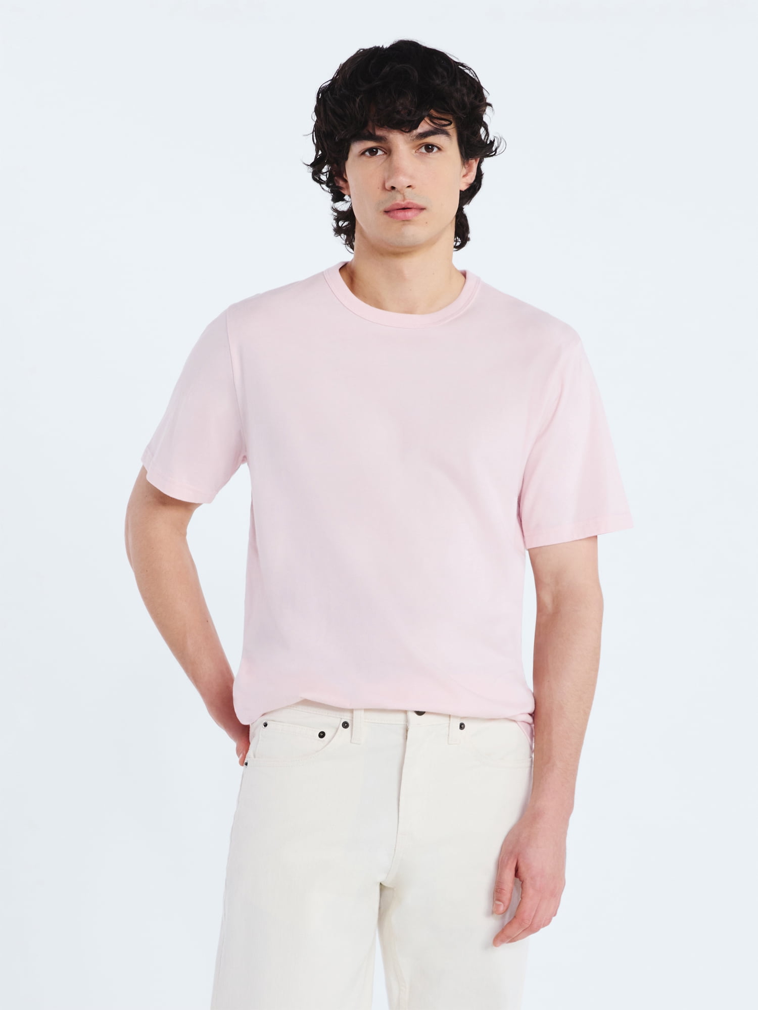 Free Assembly Men’s Everyday Cotton Tee with Short Sleeves, Sizes S-3XL