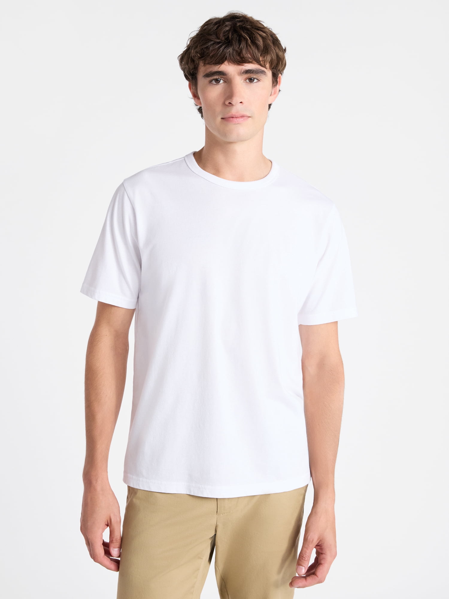 Free Assembly Men’s Everyday Cotton Tee with Short Sleeves, Sizes S-3XL