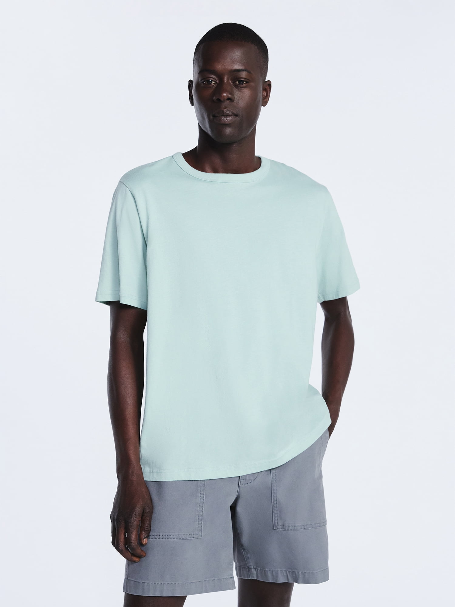 Free Assembly Men’s Everyday Cotton Tee with Short Sleeves, Sizes S-3XL