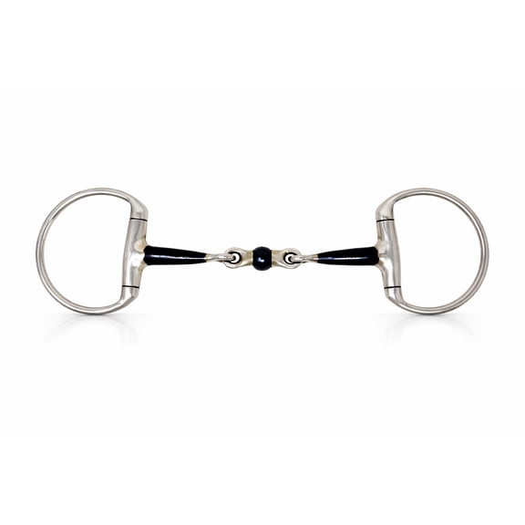 SS Eggbutt 5.5" Mouth 3-Piece Sweet Iron Dog Bone Snaffle Bit w/ Roller 35645C