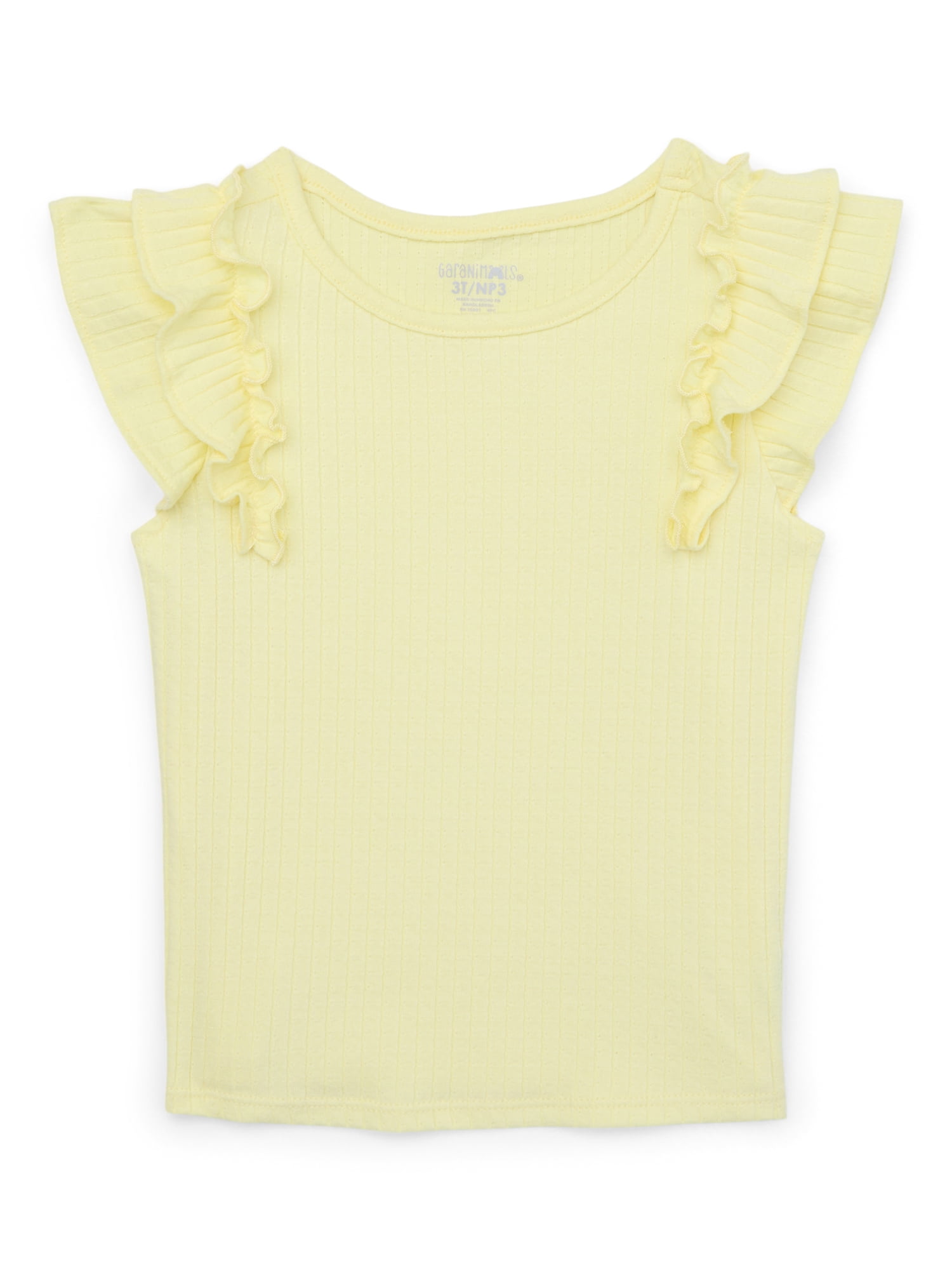 Garanimals Toddler Girl Ruffle Sleeve Rib Top, Sizes 18M-5T - Walmart.com