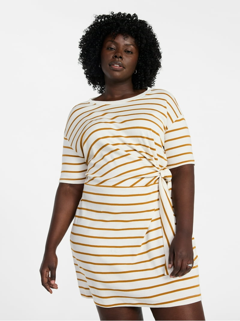 Terra & Sky Women's Plus Front Twist Dress with Short Sleeve, Size 0X-5X -  Walmart.com