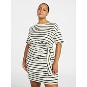 Terra & Sky Women s Plus Front Twist Dress with Short Sleeve, Size 0X-5X