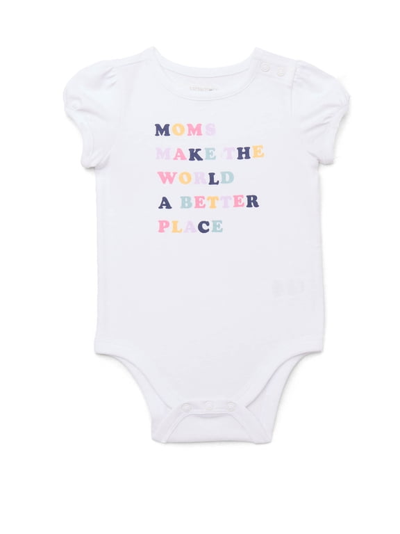 Newborn Baby Boy, Girl & Unisex Cotton Short Sleeve Bodysuits, Sizes 0–24 Months, Single & 4-Pack