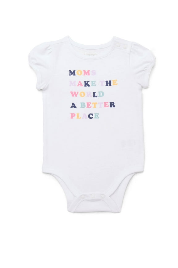 Newborn Baby Boy, Girl & Unisex Cotton Short Sleeve Bodysuits, Sizes 0–24 Months, Single & 4-Pack