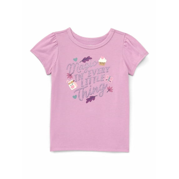 Garanimals Toddler Girls Graphic Tee with Puff Sleeves, Sizes 18M-5T