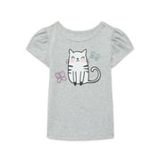 Garanimals Toddler Girl Short Puff Sleeve Graphic T-Shirt, Sizes 18M-5T