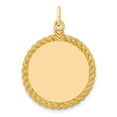thumbnail image 1 of SS Gold Plate Engraveable Round with Rope Polished Front/Satin Back Disc QM385G/18, 1 of 4