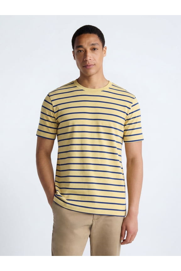 Striped Relaxed Heavyweight Tee with Short Sleeves, Sizes XS-3XL