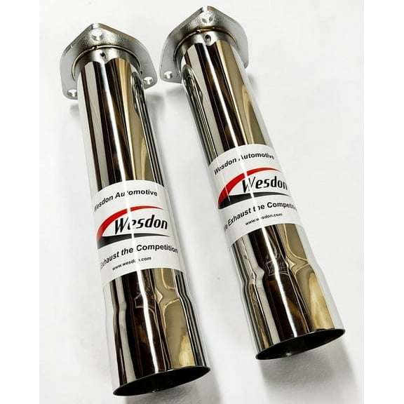 SS Header Collectors 2.50 inch Flange to 2.50 Inch ID Outlet WHC250-250-SS 304 Polished Stainless Steel Pair of Wesdon Collectors